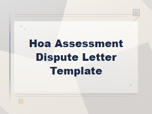 Hoa Assessment Dispute Letter Template for Appeals