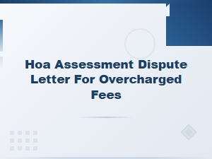 Hoa Overcharged Fees Dispute Letter Template