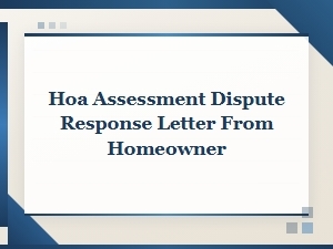 Hoa Assessment Dispute Response Letter Template