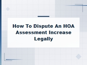 Hoa Assessment Increase Dispute Letter Template