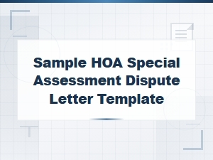 Hoa Special Assessment Dispute Letter Template