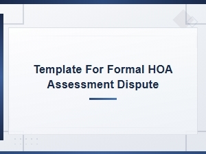 Hoa Assessment Dispute Letter Template and Resolution Options